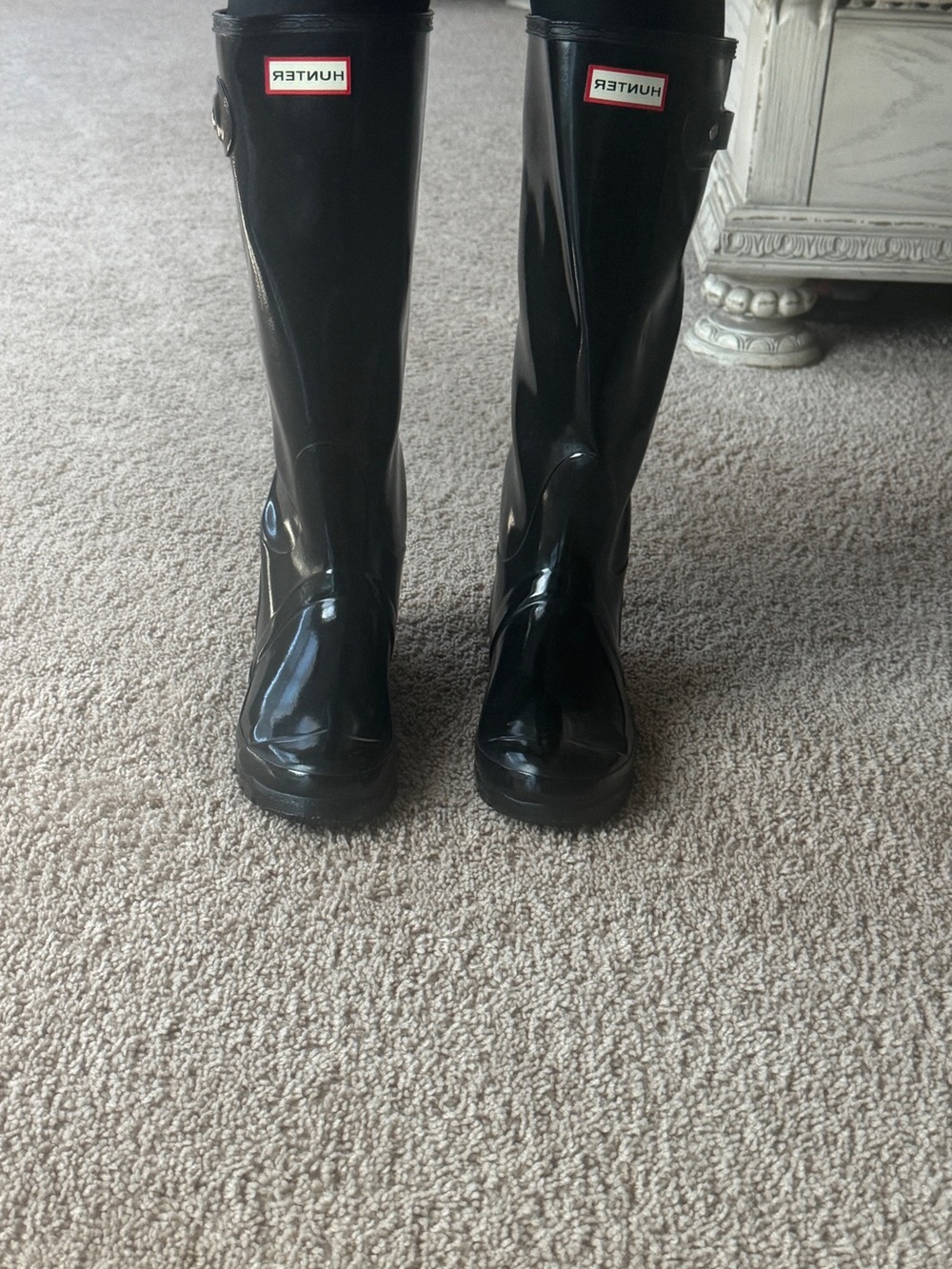 Hunter Women's Glossy Black Tall Rain Boots